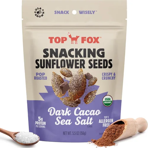 Miniatura 8 de Top Fox Snacks - Semillas de girasol con miel y canela para comer (5.5 onzas, paquete de 6) – Snacks aptos para dieta cetogénica, aperitivos sin