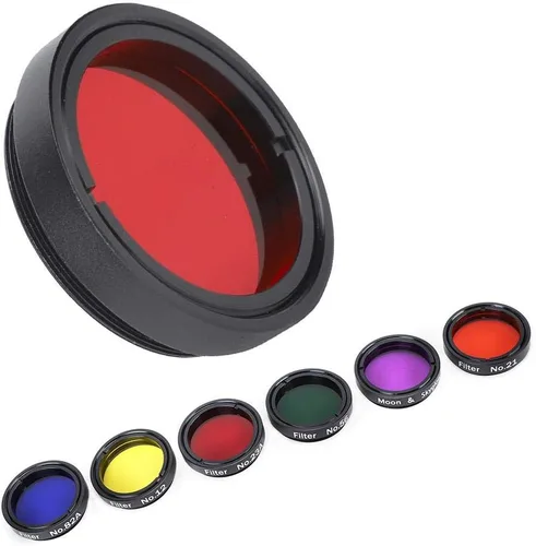 Miniatura 5 de Kit de filtro de telescopio colorido de 1.25 pulgadas, filtro de luna para telescopios con caja de almacenamiento para telescopios, oculares