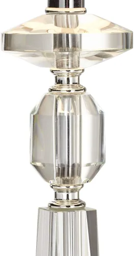 Miniatura 6 de Vienna Full Spectrum Aline - Lámpara de mesa tradicional de 26 1/2 pulgadas de alto, cristal transparente, pantalla gris, sala de estar, dormitorio