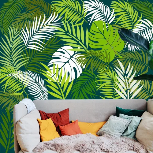 Miniatura 10 de 2 plantillas de hojas grandes para pintar en las paredes, 12 x 16 pulgadas, plantillas reutilizables de hojas de palma, selva tropical, plantillas
