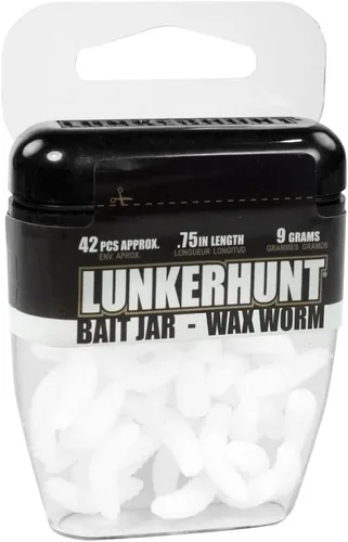 Miniatura 11 de LUNKERHUNT Tarro de cebo de pesca con atractivo único Gusanos de cera duraderos para lubina de pesca, cebo suave, gusanos realistas, señuelos