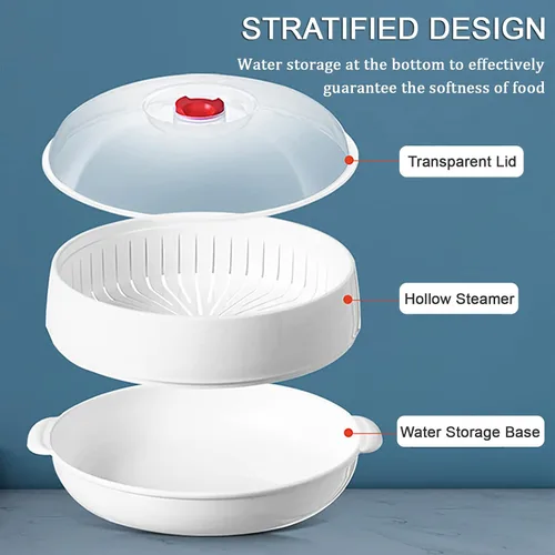 Miniatura 3 de Vaporizador de verduras para microondas, vaporizador de microondas para verduras, tazón de calefacción para microondas, micro utensilios de cocina