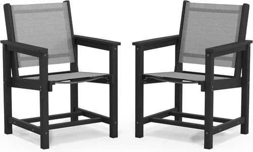 Miniatura 52 de SERWALL Juego de comedor para exteriores de 9 piezas, mesa de comedor expandible de 60 a 83 pulgadas y 8 sillas de polietileno de alta densidad
