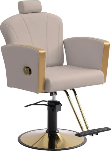 Miniatura 12 de LOUVIXA Silla de salón de altura ajustable para silista de cabello, sillas reclinables de peluquería, silla de peluquería hidráulica, silla
