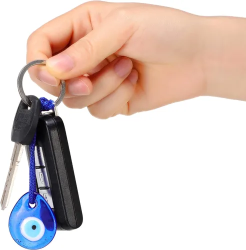 Miniatura 5 de 20 piezas de cuentas turcas azules con ojo malvado, dijes colgantes, cuentas de vidrio para manualidades, adorno de pared con cuerdas