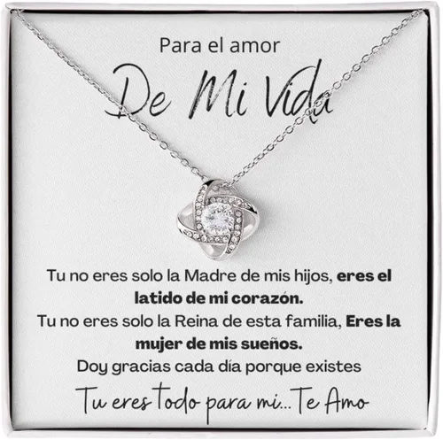 Miniatura 6 de Leo's Print Shop Regalo para Esposa El Amor De Mi Vida Regalo Para Mujer Joya Collar Mensaje Personalizado Para Madre Joyería Para Mamá, Regalo