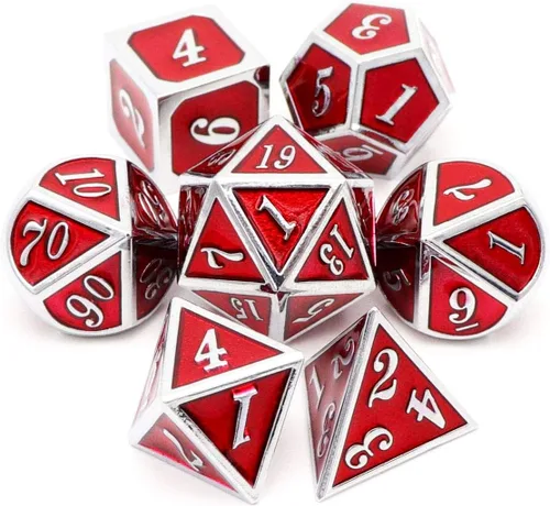 Miniatura 13 de Haxtec - Juego de dados de metal DND, dados poliédricos D&D compatibles con Dungeons and Dragons, regalo TTRPG, dados de metal bronce antiguo