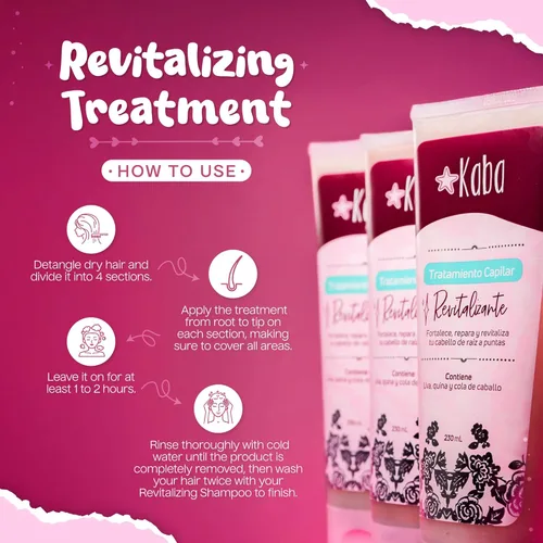 Miniatura 3 de D'Luchi Kaba Tratamiento revitalizante para el cabello con uvas, cinchona y cola de caballo para un cabello más grueso y lleno, tratamiento