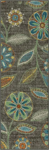 Miniatura 34 de Maples Rugs Reggie - Alfombra de pasillo floral, fabricada en Estados Unidos, lavable, antideslizante, alfombra de interior para cocina, pasillo