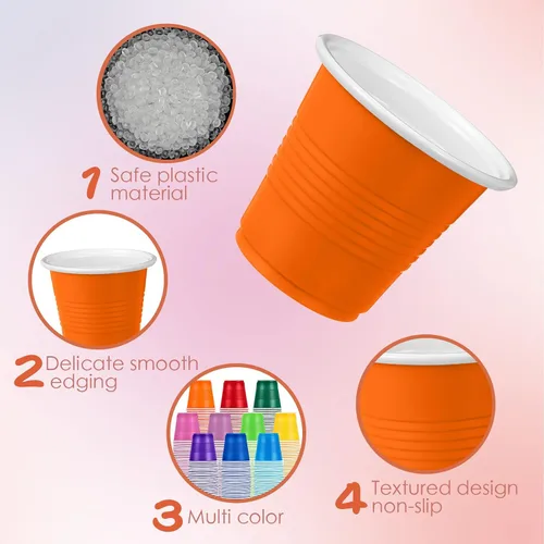 Miniatura 3 de Eaasty Paquete de 500 vasos de plástico de 3 onzas a granel desechables para baño, vasos de plástico coloridos, vasos de plástico para fiestas