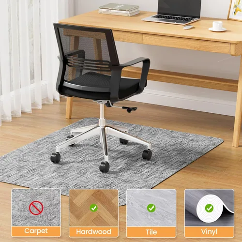 Miniatura 5 de Yecaye Tapete para silla de oficina para suelo de madera dura, 35" x 47" protege el suelo debajo del escritorio de la computadora para silla