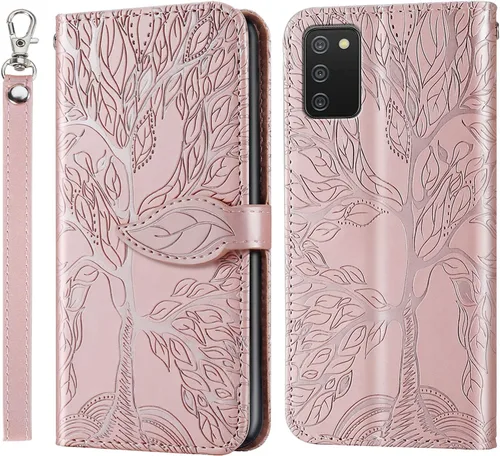 Miniatura 22 de Samsung Galaxy A03s - Funda tipo cartera con tarjetero y ranura a prueba de golpes, de piel sintética, con función atril y protección magnética