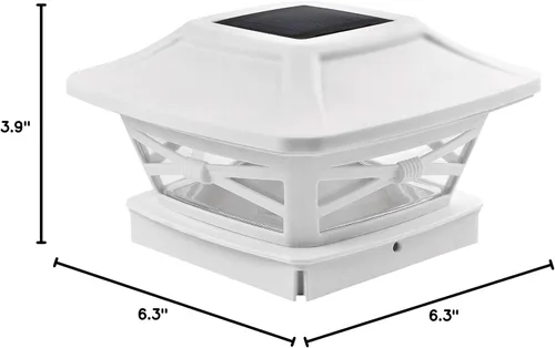 Miniatura 7 de Davinci Lighting Renaissance Luces Solares para Tapas de Postes Exteriores - Incluye Bases para Postes 4x4 5x5 6x6 - Luz LED Brillante - Blanco
