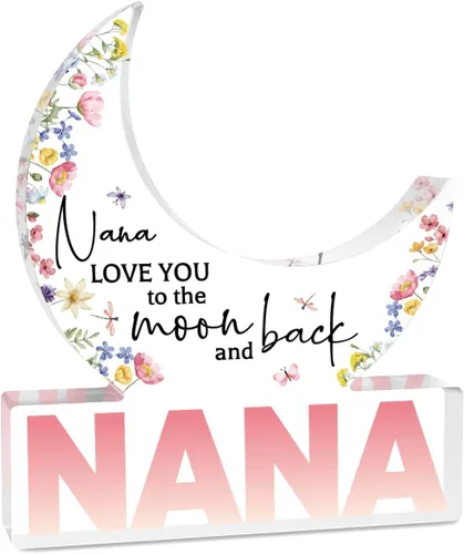 Miniatura 32 de Regalos para Abuela, Regalos para Abuela de los Nietos, Decoraciones de Luna Acrílica 5.0 x 4.0 pulgadas, Día de las Madres, Navidad, Regalos