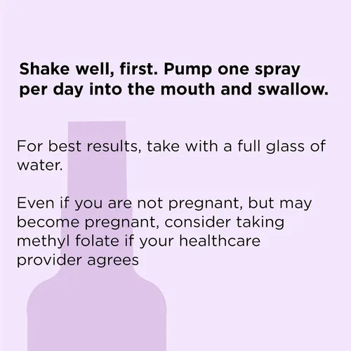 Miniatura 2 de nbpure Suplemento en aerosol de vitamina B9 de metilfolato, spray líquido de ácido fólico, 1 oz