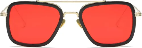 Miniatura 5 de Tony Stark - Gafas de sol vintage con marco de metal cuadrado para hombres y mujeres, lentes de sol vintage de Iron Man y Spider-Man