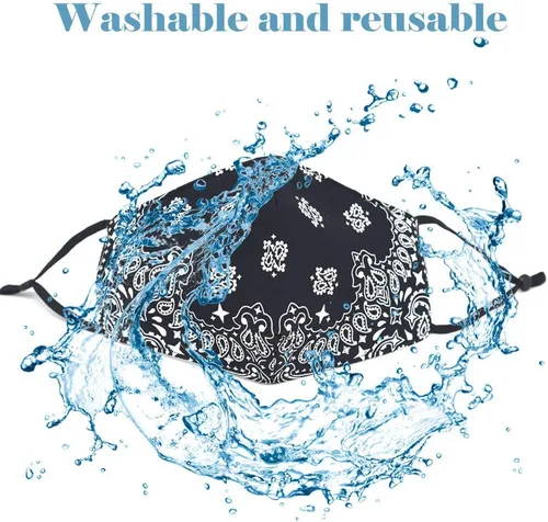 Miniatura 4 de Bandana de la cubierta de la cara, máscara de tela de algodón suave media cara protectora, pasamontañas de cachemira unisex de moda, Balaclava