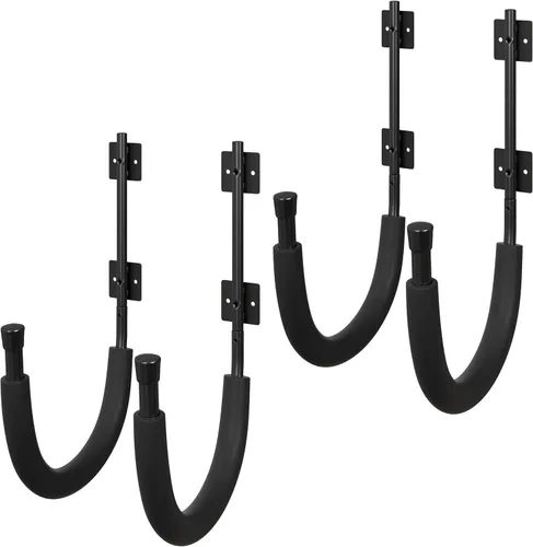 Paquete de 2 ganchos de almacenamiento para kayak, perchas de pared para kayak con capacidad de 100 libras por par para tablas de remo, tablas de