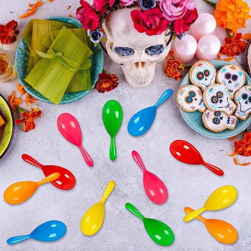Miniatura 2 de 12 mini maracas para niños, maraca de plástico, regalos de fiesta para niños, fiesta del Cinco de Mayo, temática mexicana, suministros de fiesta