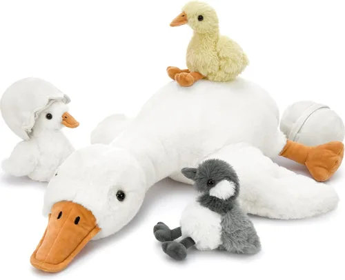 Miniatura 11 de Tezituor Juego de 5 lagartos de peluche realistas con bebés, 26.4 pulgadas, gran peluche de dragón barbudo, juguete de juguete para niños