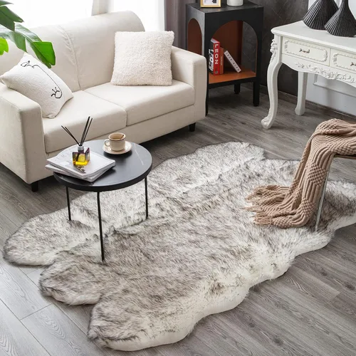 Miniatura 31 de Carvapet Funda de Silla de Piel de Oveja Sintética Suave de Lujo Cojín de Asiento Alfombras de Área de Piel Sintética Suave para Dormitorio, 2 pies