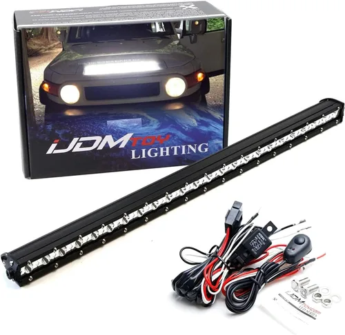iJDMTOY Kit de Barra de Luz LED Ultra Delgada de 25 Pulgadas para Montaje en Capó Compatible con Toyota FJ Cruiser 2007-2014, Incluye (1) Barra de