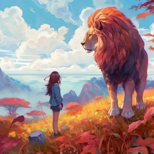 Miniatura 9 de SKMN Kits de pintura por números sobre lienzo, león animal de acuarela, paisaje de bosque de fantasía, kits de pintura acrílica para bricolaje, 006