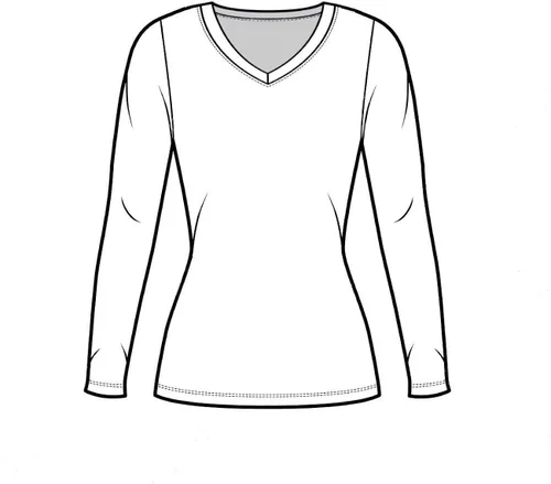 Miniatura 8 de Natural Uniforms Camiseta de manga larga con cuello en V para mujer