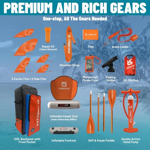 Miniatura 4 de iTAOSTAR Journey Tabla de Paddle de 11'6" / 11'×34" / 11'×35" Extra Ancha, Accesorios Premium de Tabla SUP Todo-en-Uno, Aletas Personalizadas