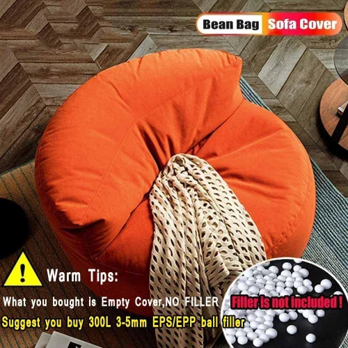 Miniatura 2 de Silla Puf de Chenilla Funda de Puf (Sin Relleno) Lavable Ultra Suave Puf Otomano Niños Adultos Silla Puf Sillón Perezoso Sofá Asiento de Piso Verde
