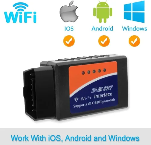 Miniatura 2 de Elm327 WiFi OBD2 interfaz puede autobús escáner herramienta de diagnóstico con chip original 25k80 soporte iOS/Android V2.1