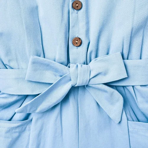 Miniatura 6 de Ropa para niña pequeña, con correa ajustable, sin mangas, de una pieza, con volantes, para verano, con bolsillo, de 6 meses a 5T