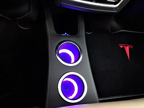 Miniatura 2 de Portavasos trasero LED - Consola de piso para Tesla Model S (azul)