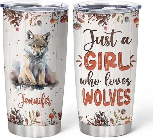 Miniatura 17 de Hyturtle Regalos personalizados para los amantes de los osos – Just A Girl Who Loves Bears - Vaso de acero inoxidable con nombre personalizado de 20