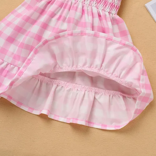 Miniatura 2 de Vestido vintage para niñas pequeñas, a cuadros, cuello halter, acampanado, vestido retro de cóctel, vestido de noche, disfraces de graduación