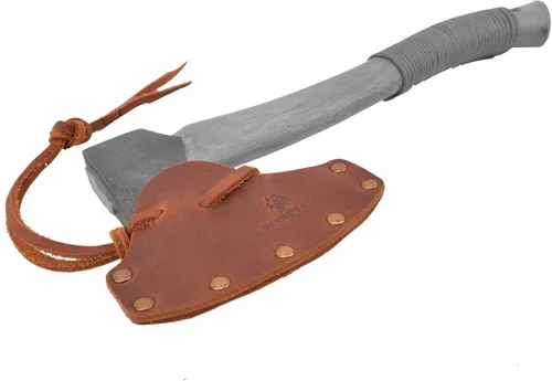 Miniatura 3 de Funda de cuero duradera para hacha, cubierta de cabeza de hacha, protector de hoja de hacha, herramienta de camping Marrón