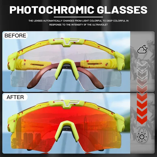Miniatura 3 de KAPVOE Gafas de ciclismo fotocromáticas Gafas de sol deportivas de bicicleta de montaña Gases transparentes MTB Gafas hombres mujeres Bicicletas