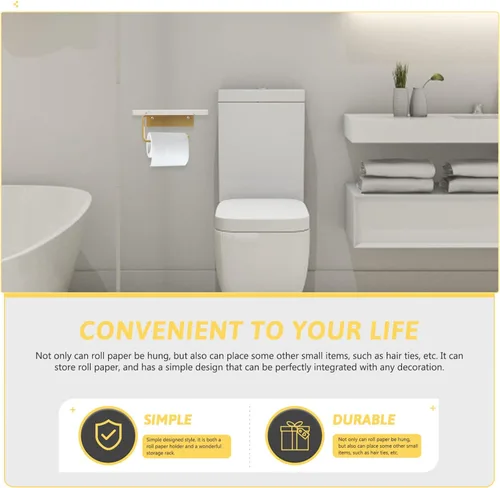 Miniatura 9 de Angoily Soporte para toallas de papel, estante de almacenamiento de baño, estante de baño pequeño, almacenamiento de toallas para baño pequeño