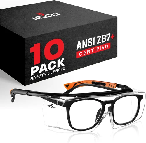 NoCry - Gafas de seguridad que se ajustan a tus gafas graduadas. Lentes envolventes antirayaduras transparentes, protección UV400, certificación