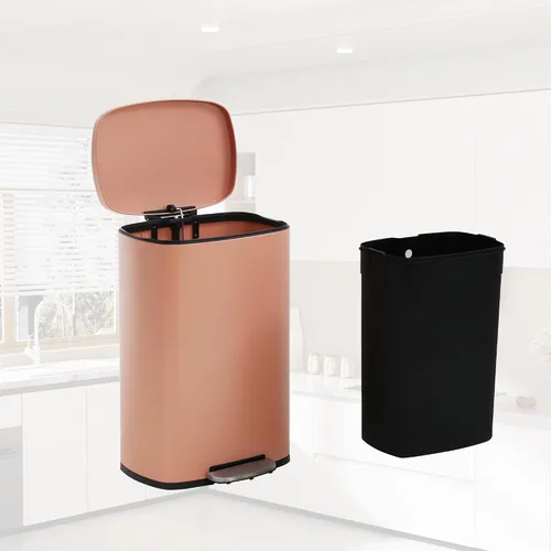 Miniatura 10 de Bote de basura automático de 13 galones para cocina, fácil de limpiar, de acero inoxidable de 50 L, sensor de movimiento cepillado, impermeable
