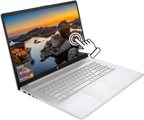 HP Computadora portátil de negocios con pantalla táctil HD+ 2022 de 17.3 pulgadas, AMD Ryzen 5 5500U Hexa-Core (hasta 4.0 GHz), 16 GB de RAM, 1 TB