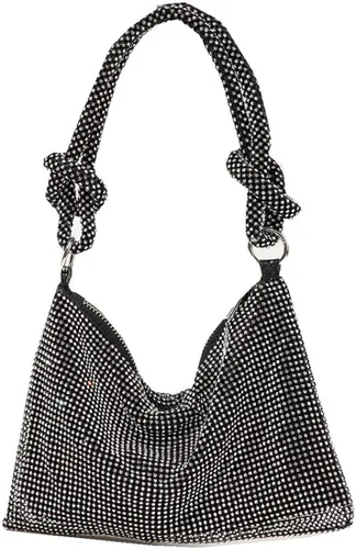 UMREN Bolsos Hobo con diamantes de imitación para mujer, elegante bolso de noche de cristal brillante para fiesta, club, boda