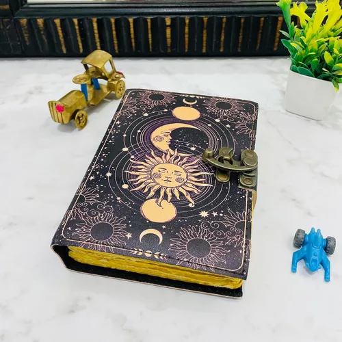 Miniatura 3 de Diario de cuero para hombres y mujeres, 200 páginas antiguas hechas a mano con borde de deckle borde, cuaderno de bocetos de cuero, cuaderno