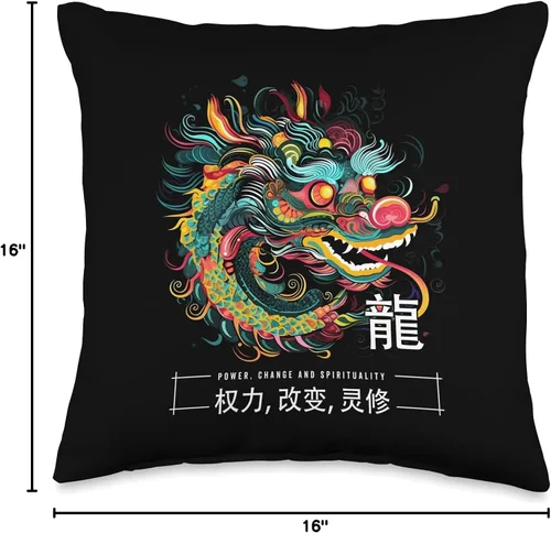 Miniatura 4 de Chinese New Year Of The Dragon 2024 Zodiac NS Dragon Zodiac Lunar Chinese New Year 2024 - Almohada de 16 x 16 pulgadas, multicolor