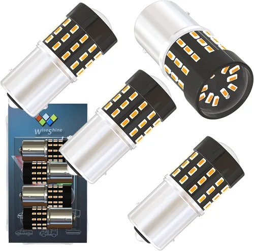 Miniatura 9 de BAU15S PY21W 1156PY 7507 7510 9507 Bombillas LED súper brillantes color amarillo ámbar de 54 SMD 3014 12V-24V para indicadores de posición, luz
