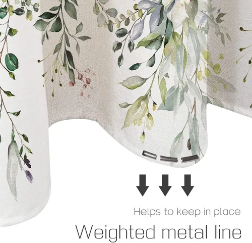 Miniatura 6 de Tititex Cortina de Ducha de Eucalipto Verde Salvia, Hojas de Acuarela en la Parte Superior Planta con Decoración Floral de Baño Conjuntos de Cortina