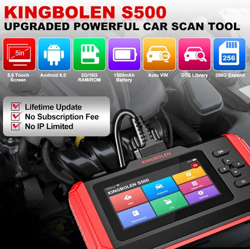 Miniatura 3 de KINGBOLEN Escáner OBD2 S500 Escáner de Automóviles, Herramienta de Diagnóstico con Actualización Gratuita de por Vida y 6 Reseteos, Reseteo