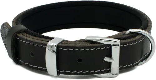 Miniatura 5 de Collar de perro de cuero curtido vegetal para perros grandes, collares de perro resistentes y de diseño de lujo