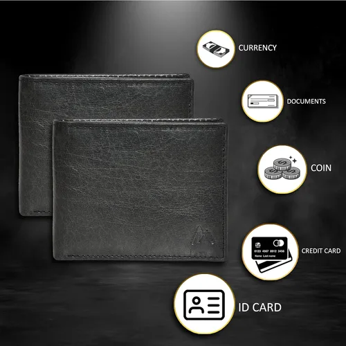 Miniatura 61 de Carteras plegables de cuero RFID hechas a mano para hombres en varios colores que ofrecen 9 tarjetas y 1 ranuras para identificación