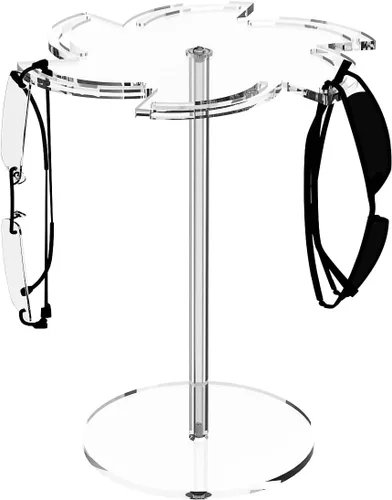 Miniatura 10 de Sunglasses Holder Stand 360 Rotating, Eyeglasses Display Rack,Eyewear room Tabletop Glasses Storage Organizer (Acrylic, Round)